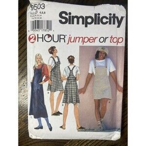 90s Simplicity 2 Hour Pattern 9503 Misses' Jumper and Top Size: 4-6-8 Uncut FF